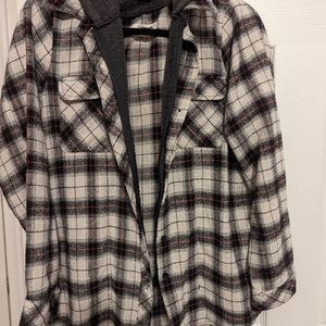 Plaid Hooded Zip Sweatshirt